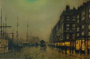 Atkinson Grimshaw Liverpool Quay by Moonlight Spain oil painting artist